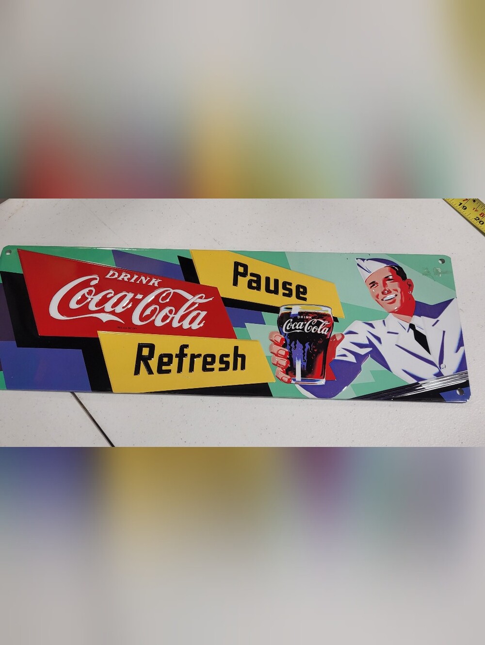 Coca-Cola Bold Retro Graphic Sign in Red, Yellow, Black